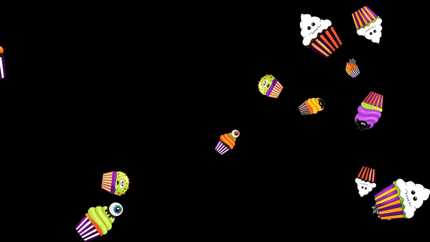 Halloween Cupcake Rain Overlay - Twitch Alert - Animated Full Screen Transparent Stream Asset for Donations, Cheers, and More - Spoopy Cute!