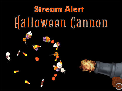 Candy Cannon - Animated Halloween Alert Overlay - Two Versions - Transparent Full Screen Stream Decoration - Twitch Youtube - With Sound