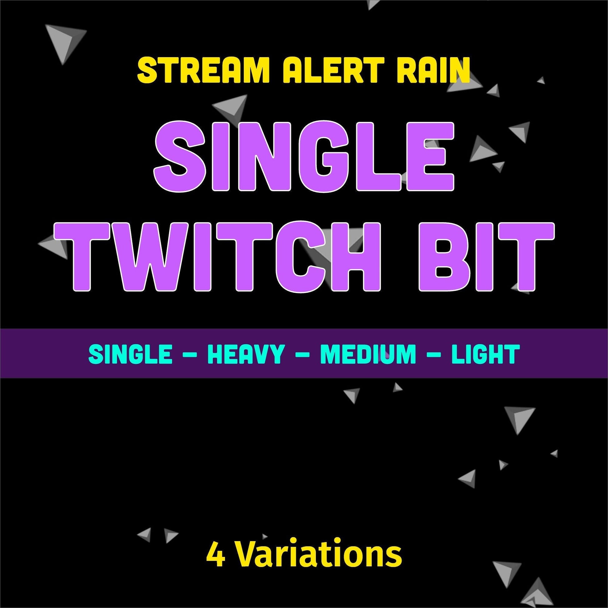 Twitch Bit Alert Overlay Bundle - Single, Light, Medium, & Heavy Variations - Animated Transparent Full Screen - 4 Alerts Included - Cheers!