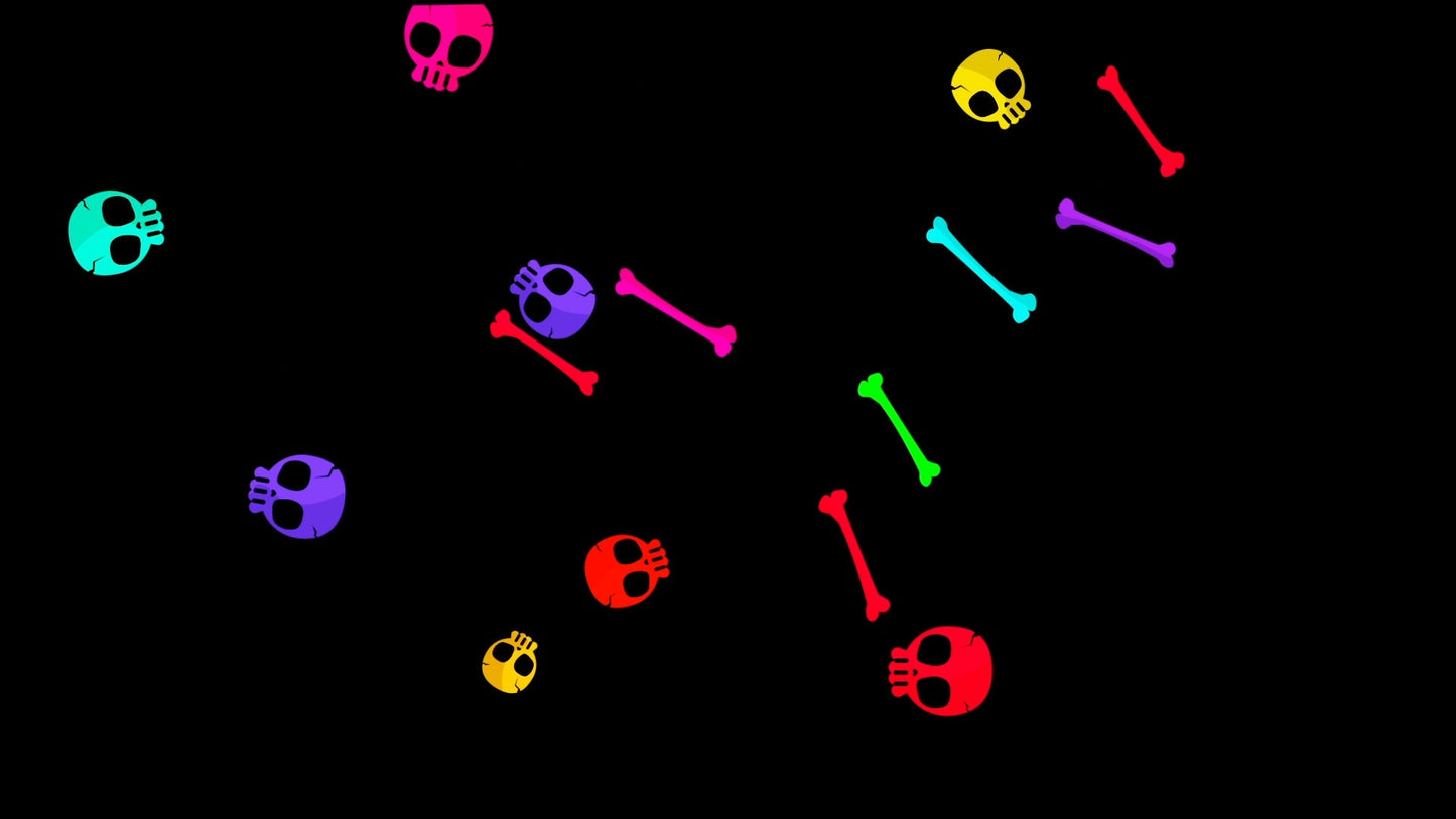 Day Of The Dead Overlay Alert - Dia De Los Muertos - Rainbow Raining Skulls & Bones - Twitch Donation Cheer Bits Alerts - Halloween - Spoopy