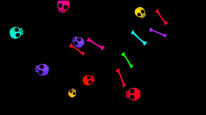 Day Of The Dead Overlay Alert - Dia De Los Muertos - Rainbow Raining Skulls & Bones - Twitch Donation Cheer Bits Alerts - Halloween - Spoopy