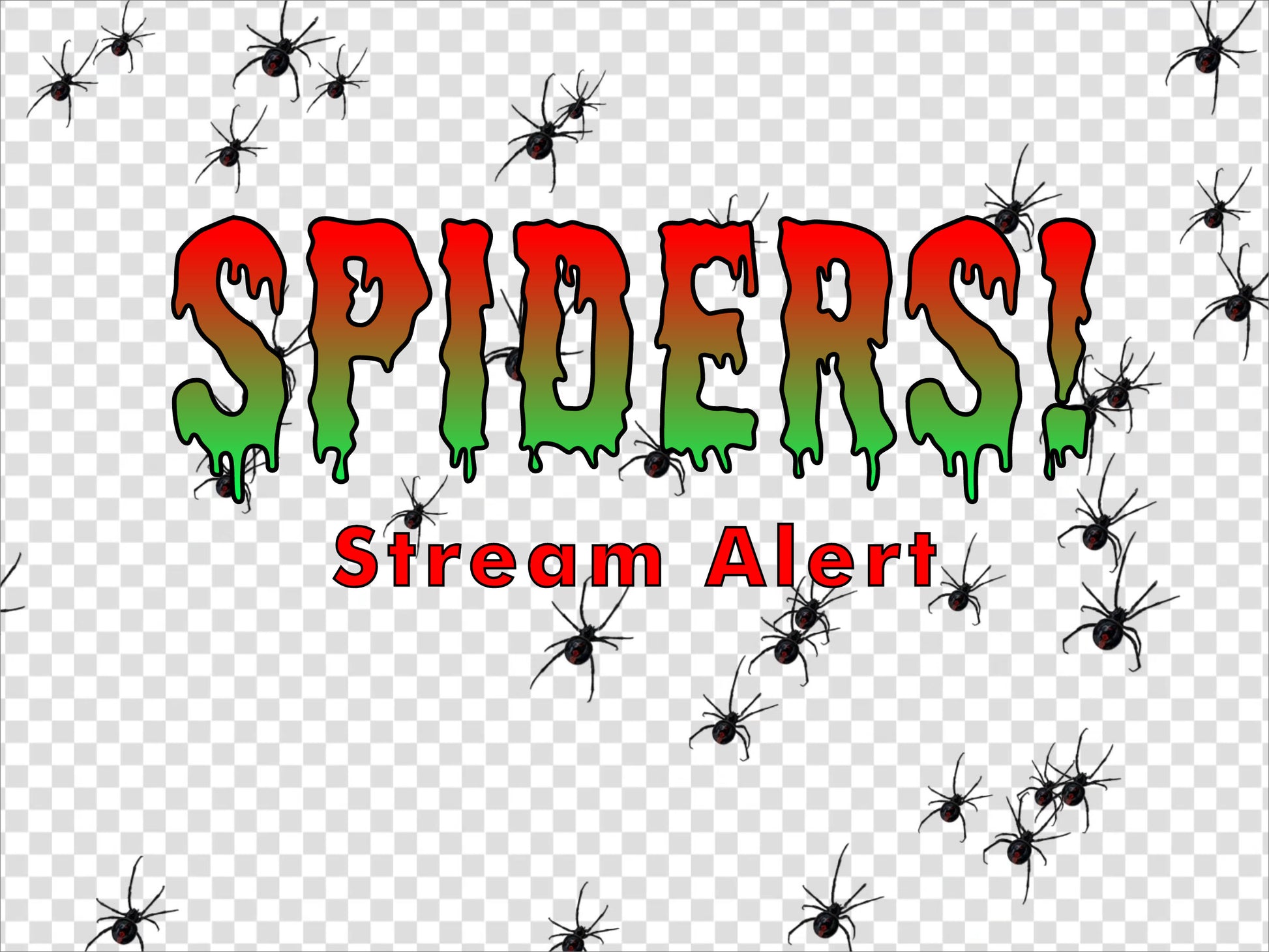 Spiders Crawling Stream Alert Overlay - Animated Transparent Full Screen - Twitch Donations Bits Cheers - Halloween Creepy Horror Scary