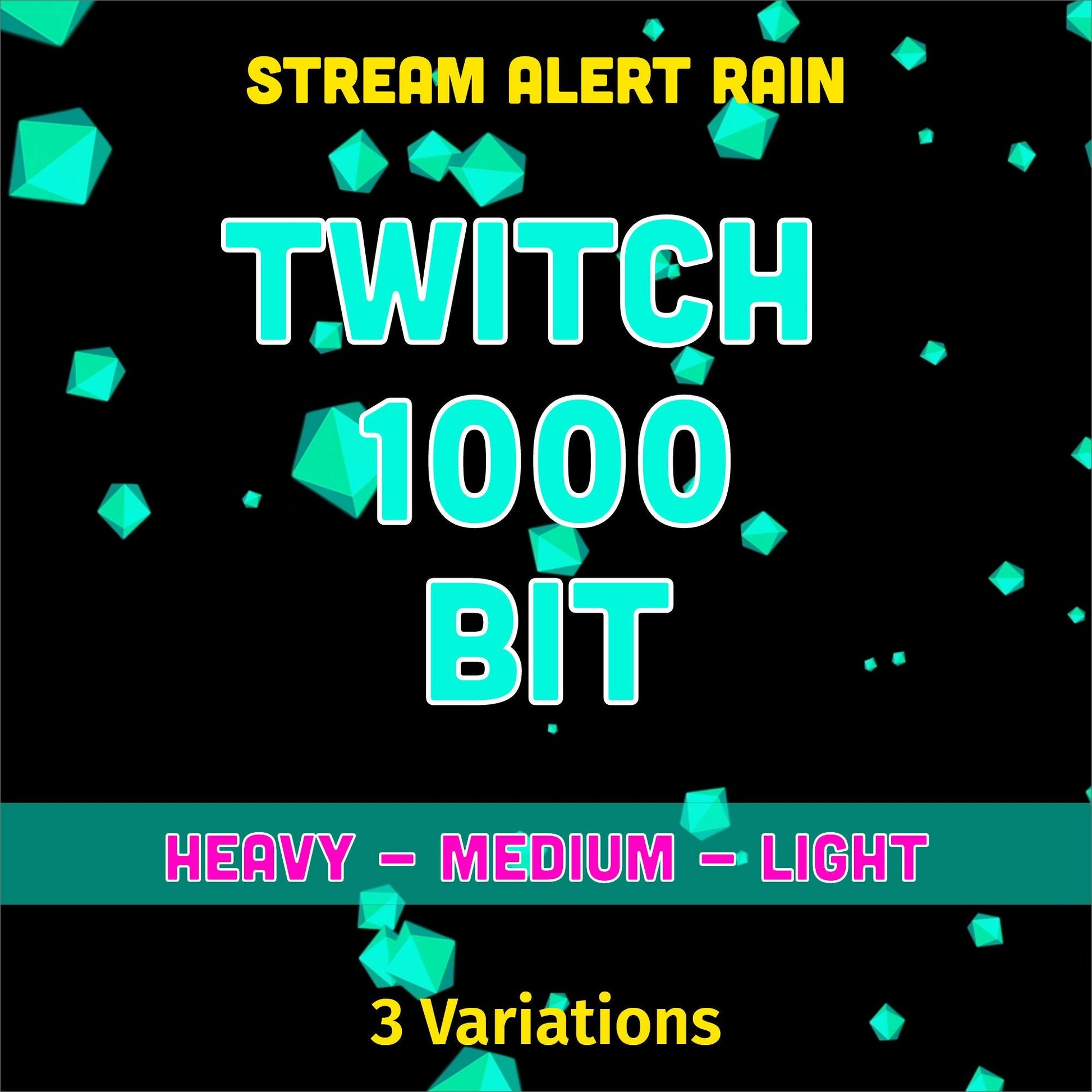 Twitch Bits Rain Cheer Effect Bundle - (3) Three Animated Transparent Full Screen Stream Donation/Cheer Alert Overlays - 1920x1080 - FUN!