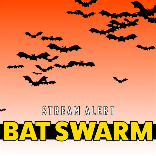 Bat Swarm Alert Overlay for Twitch Stream - Animated Full Screen Transparent - Includes Two Variations! Spooky & Spoopy Halloween Animation!