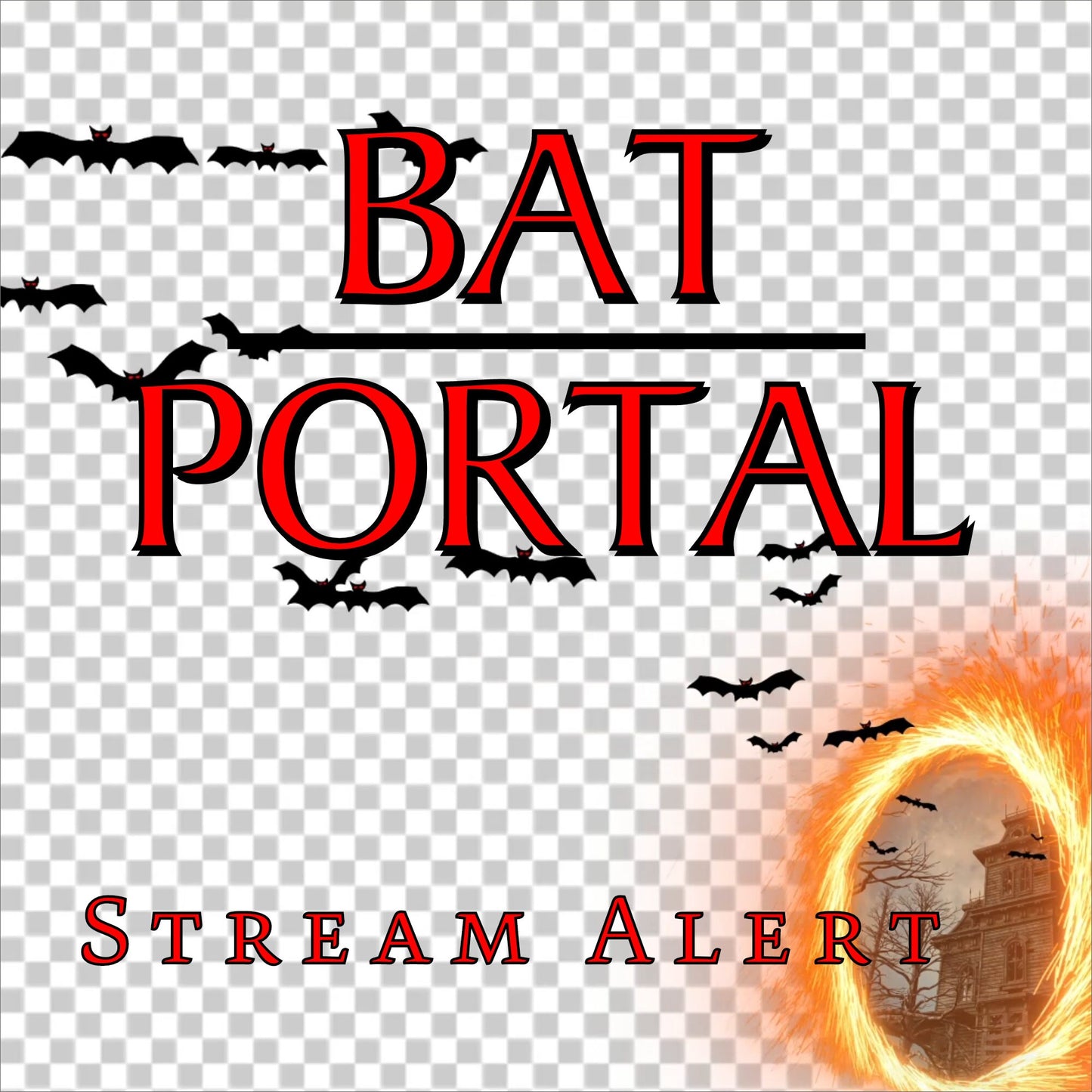 Bat Portal Stream Alert - Halloween Twitch Overlay - Animated Transparent Full Screen - Bats Flying In from Haunted Portal Animation! SPOOKY