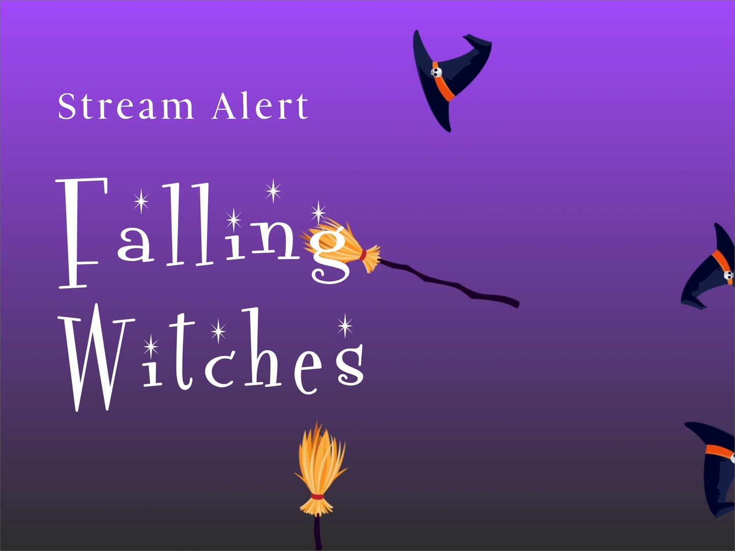 Witch Hats & Brooms Alert - Animated Full Screen Transparent Twitch Stream Overlay for Donations Cheers etc | SPOOKY + SPOOPY Halloween