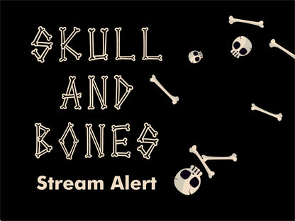 Skull & Bone Drop Twitch Alert Overlay - Transparent Animated Full Screen - Stream Donations Cheers Bits Alerts - Halloween Spooky Spoopy