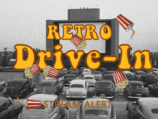 Retro Movie Snack Drop Overlay - Drive-In Theater Rain Animated Full Screen Transparent Alert - Stream Deck - Vintage Popcorn Soda - Twitch