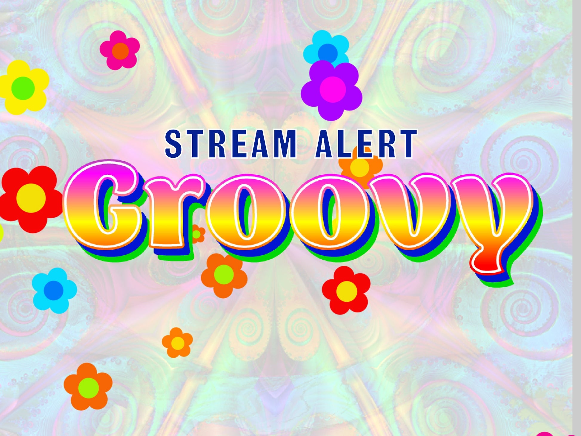 Groovy Flowers Animation - Stream Overlay - Animated Blowing Blooms - Full Screen Transparent Hippie Twitch Youtube Alert - Stream Deck