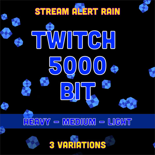 Twitch Bits Effect Alert Overlay Bundle - Light, Medium, & Heavy 5k Bit Drop Variations - Animated Transparent Full Screen Alerts for Cheers