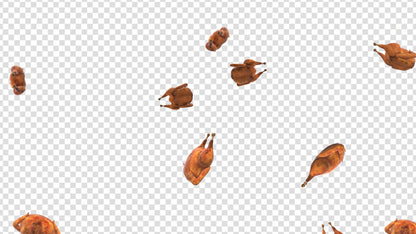 Turkey Drop Stream Overlay - Animated Alert - Transparent Full Screen Turkeys - Thanksgiving Dinner Rain Animation - Instant Download - Food