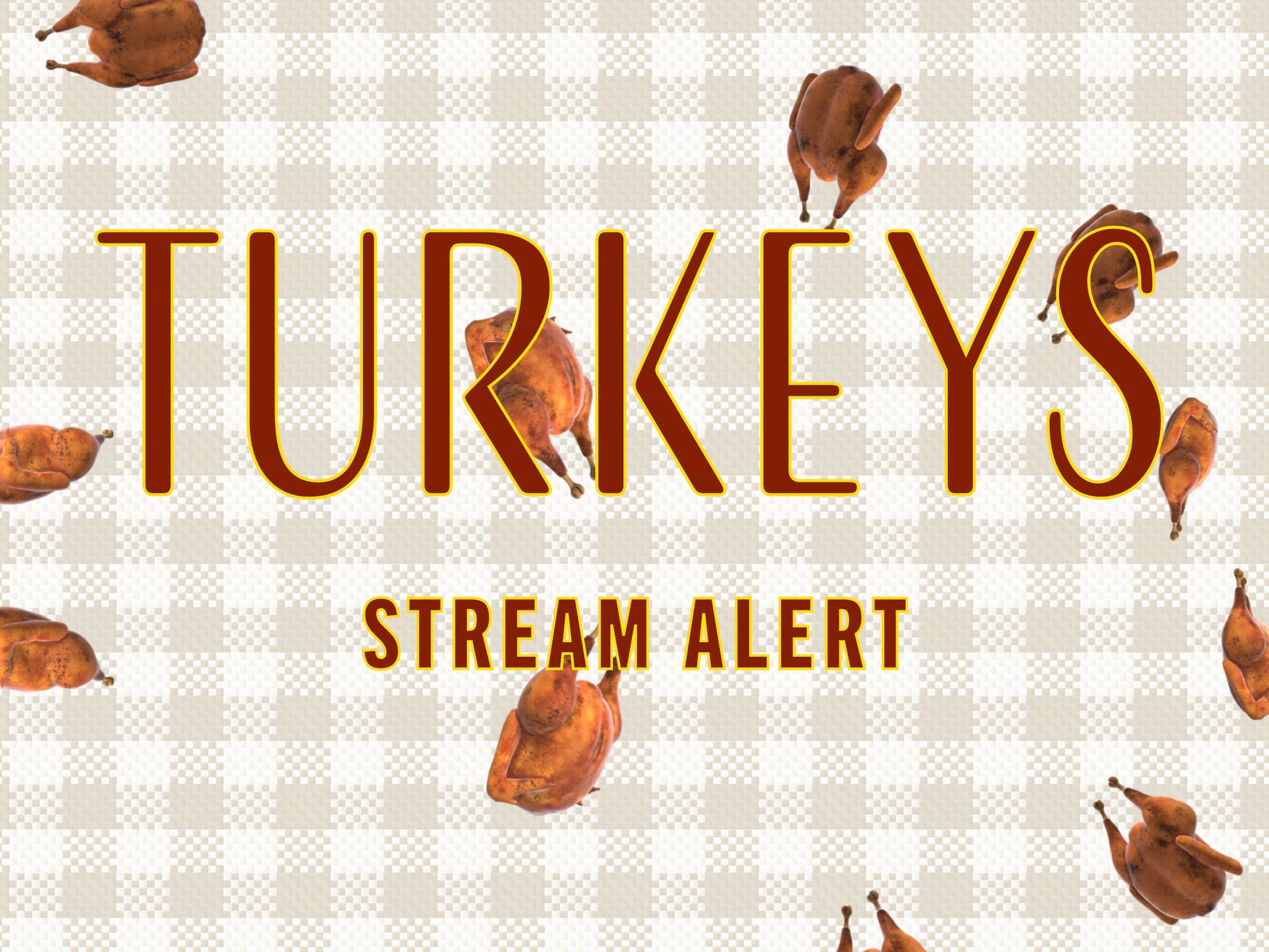 Turkey Drop Stream Overlay - Animated Alert - Transparent Full Screen Turkeys - Thanksgiving Dinner Rain Animation - Instant Download - Food