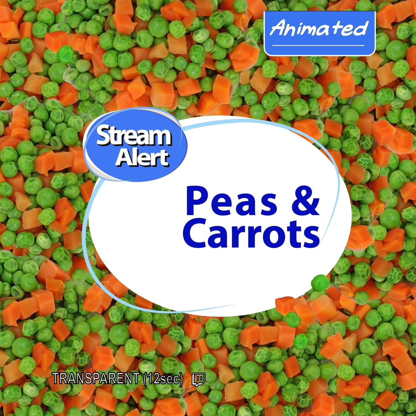 Peas & Carrots Alert Stream Overlay - Animated Full Screen Transparent Thanksgiving Rain - Twitch Donation Cheer Animation - YUMMY YUM