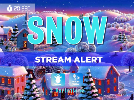 Let it Snow! Stream Alert Overlay - Light and Heavy Snowfall Bundle - Transparent Full Screen Snowing Animation - Aesthetic Cozy Winter