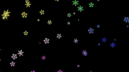 Colorful Snowflakes Alert - Rainbow Snow - Full Screen Overlay - Twitch Youtube Stream - Donations Cheers Hype - Cute Holiday Animation