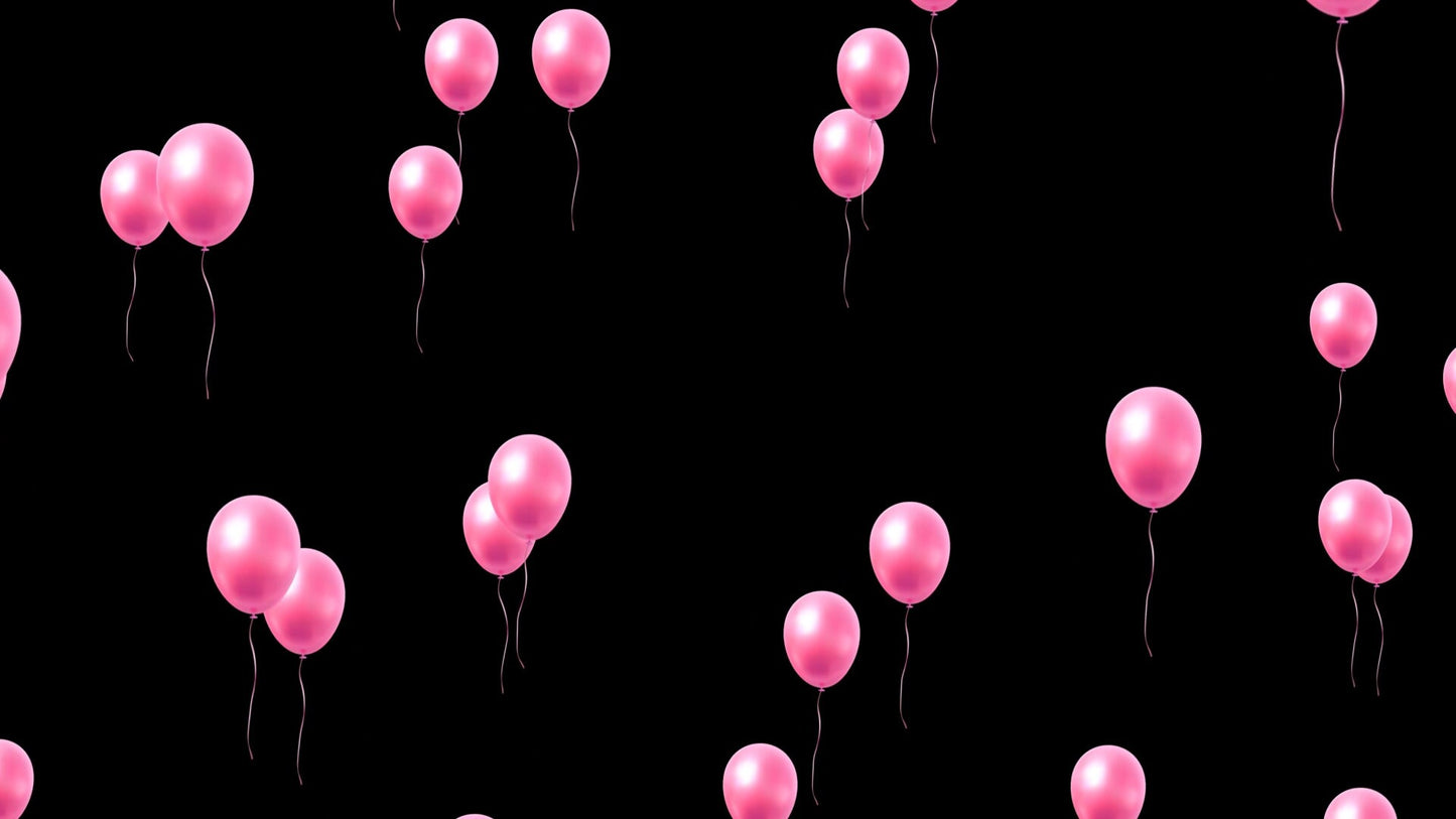 Floating Pink Balloons Effect - Birthday Stream - Transparent Animated Full Screen Overlay Alert - Donation Cheers Bits! Fun Party! HBD!