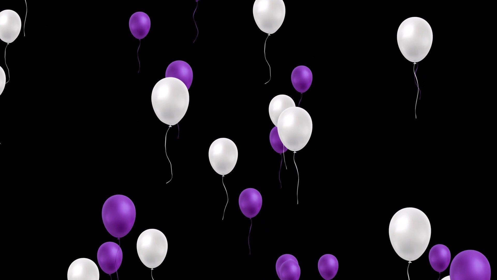 Twitch Celebration Balloons - Affiliate and Partner Party - Purple and White Transparent Full Screen Balloon Overlay - Donation Cheer Alert