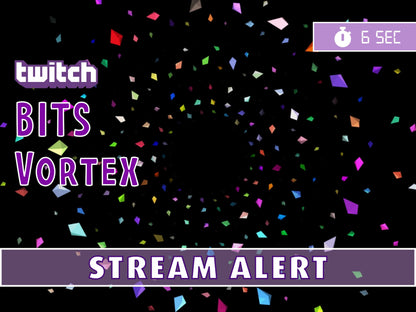 Twitch Bit Cheer Alert - Psychedelic Trippy Rainbow Colorful Vortex of Bits - Full Screen Transparent Overlay For Stream Donations & Cheers