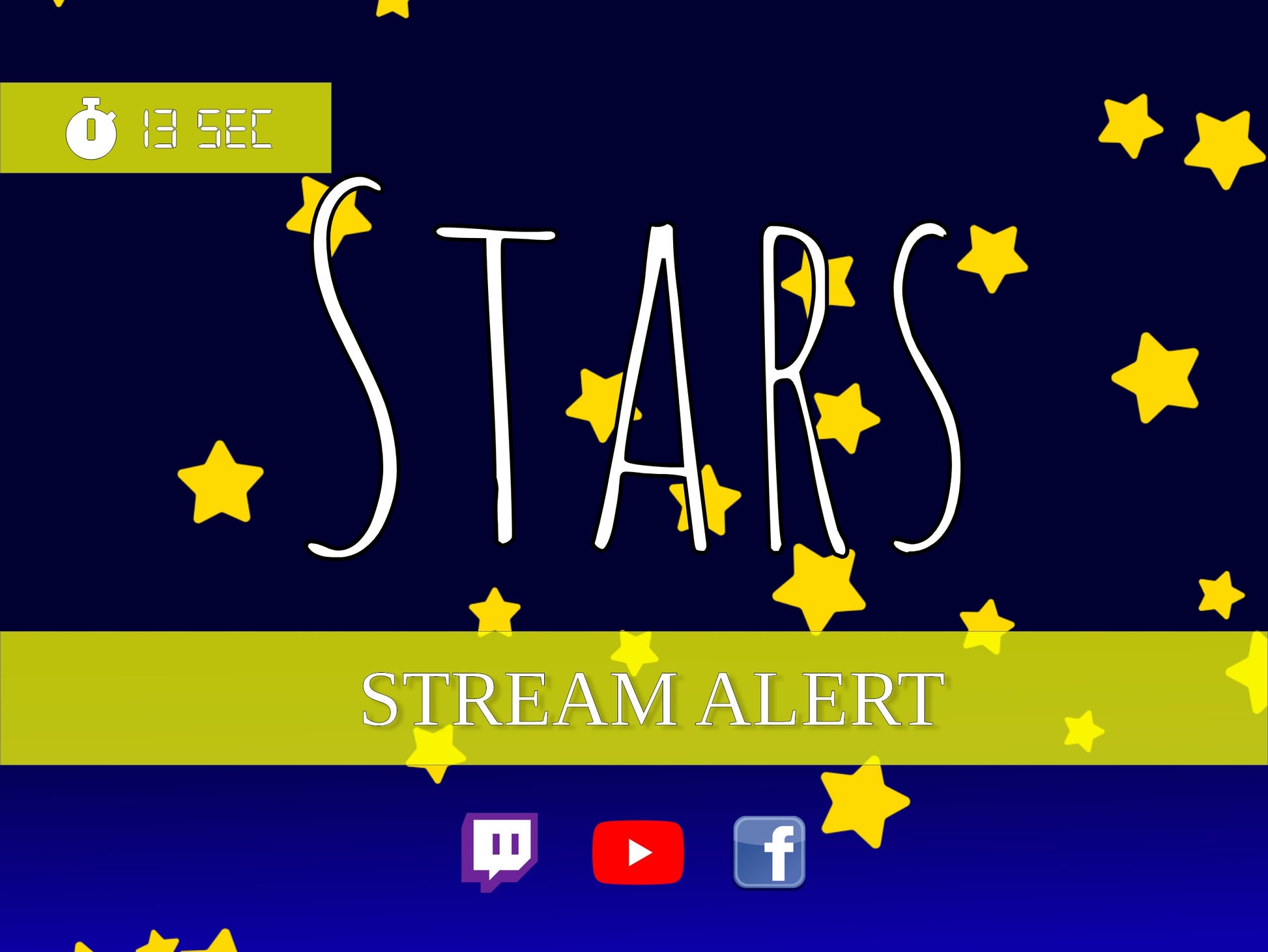 Star Fall Alert - Full Screen Falling Stars For Facebook and Twitch Donations - Animated Transparent Stream Overlay - Fun Dono Animation!