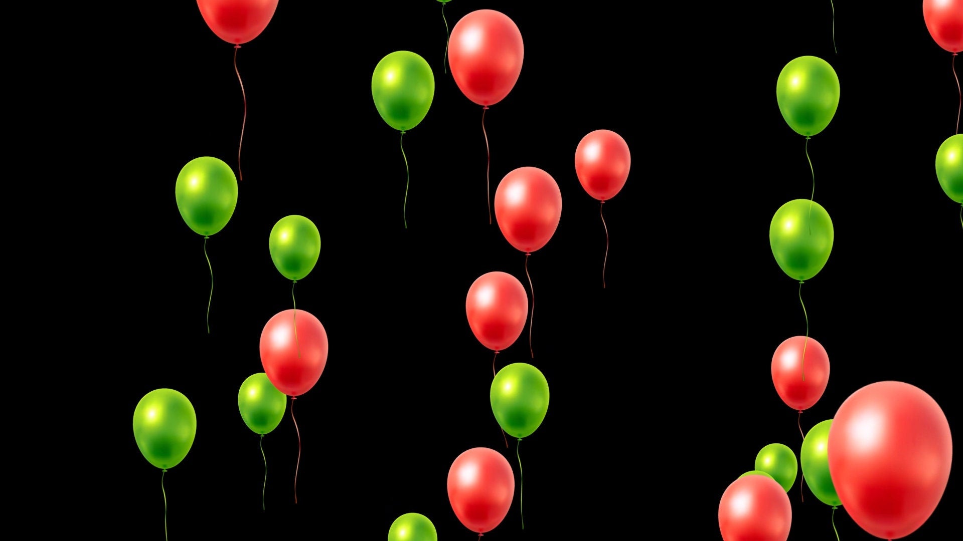 Christmas Party Balloons Alert - Red & Green Balloon Animation - Transparent Full Screen Stream Overlay - Holiday Cheer - Twitch Youtube FB