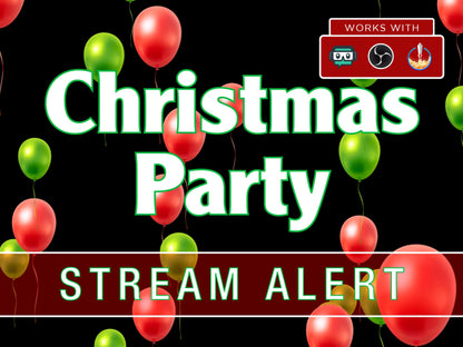 Christmas Party Balloons Alert - Red & Green Balloon Animation - Transparent Full Screen Stream Overlay - Holiday Cheer - Twitch Youtube FB