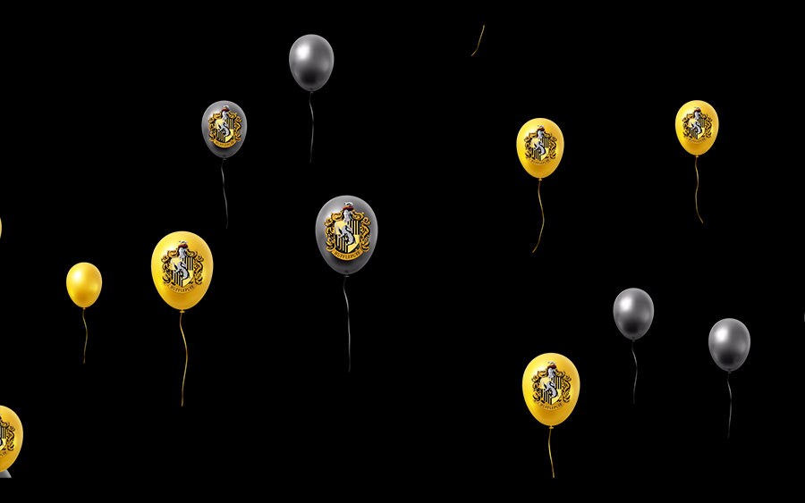 Hufflepuff Balloons Stream Alert - Transparent Full Screen Animated Overlay - Support & Celebrate Your House - Hogwarts Legacy Wizard School