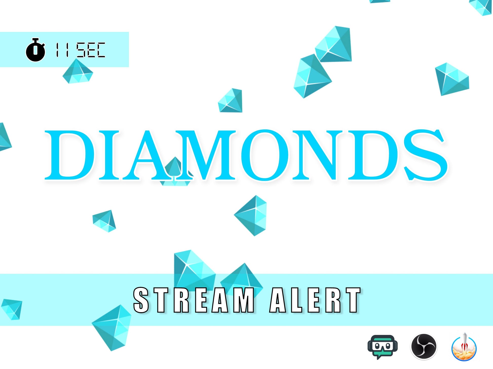 Diamond Rain Effect - Transparent Full Screen Animated Alert Overlay for Twitch Youtube Facebook - Fancy - For Donatrions Cheers etc