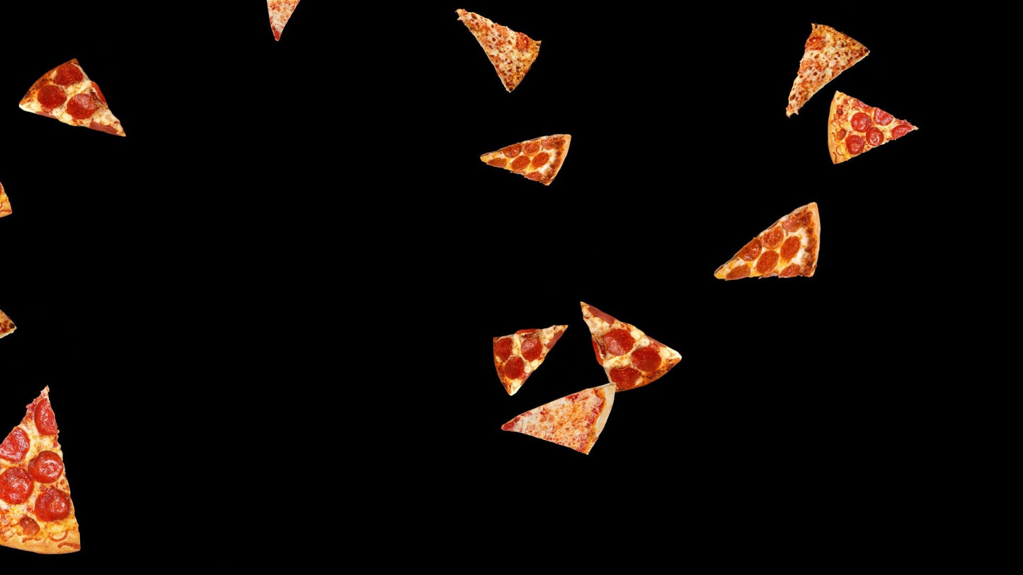 Pizza Party Alert - Full Screen Transparent 'Za Drop Animated - Stream Overlay for Donations, Cheers, Bits + - Animated Pizza Rain - Yummy!