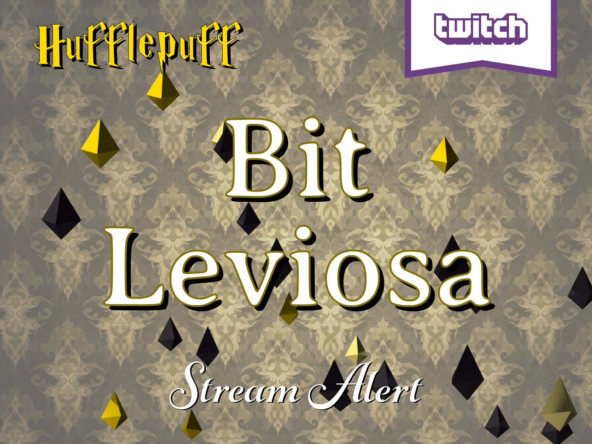 Hufflepuff Bits Donation Animation Overlay - Bit Leviosa Full Screen Alert - Twitch Stream Cheers - Transparent Background - Hogwarts Legacy