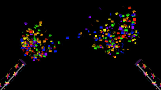Confetti Stream Effect - Rainbow Party Popper Cannons - Sound - Full Screen Transparent Animated Alert For Donations, Followers, Subs, Gifts