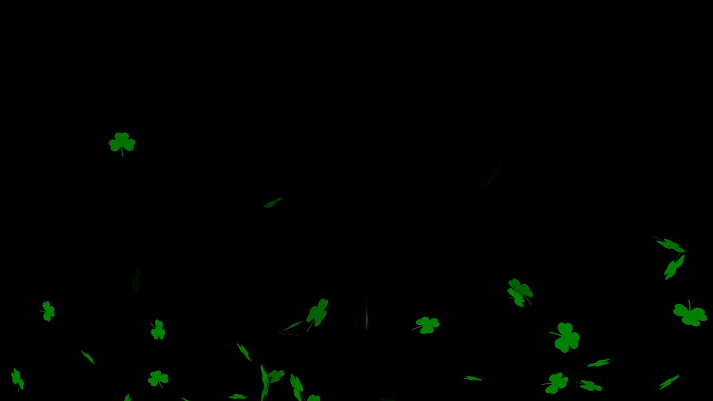 Shamrocks Effect - Full Screen Transparent Animation For Live Stream - Special Effects Overlay - WEBM - 1920x1080 - Floating Clovers Alert