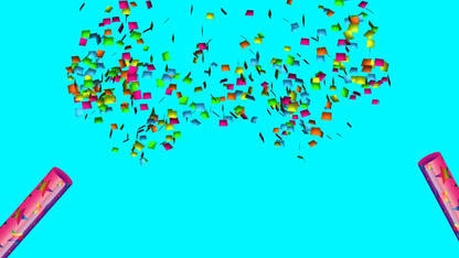 Neon Confetti Effect - Stream Alert - Party Popper Cannon With Sound - Full Screen Transparent Animated Alert For Donations, Followers, Subs