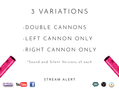 Pink Confetti Poppers - Stream Alert - Party Popper Cannon Effect With Sound - 1920x1080 Full Screen Transparent Background - Cute - Twitch