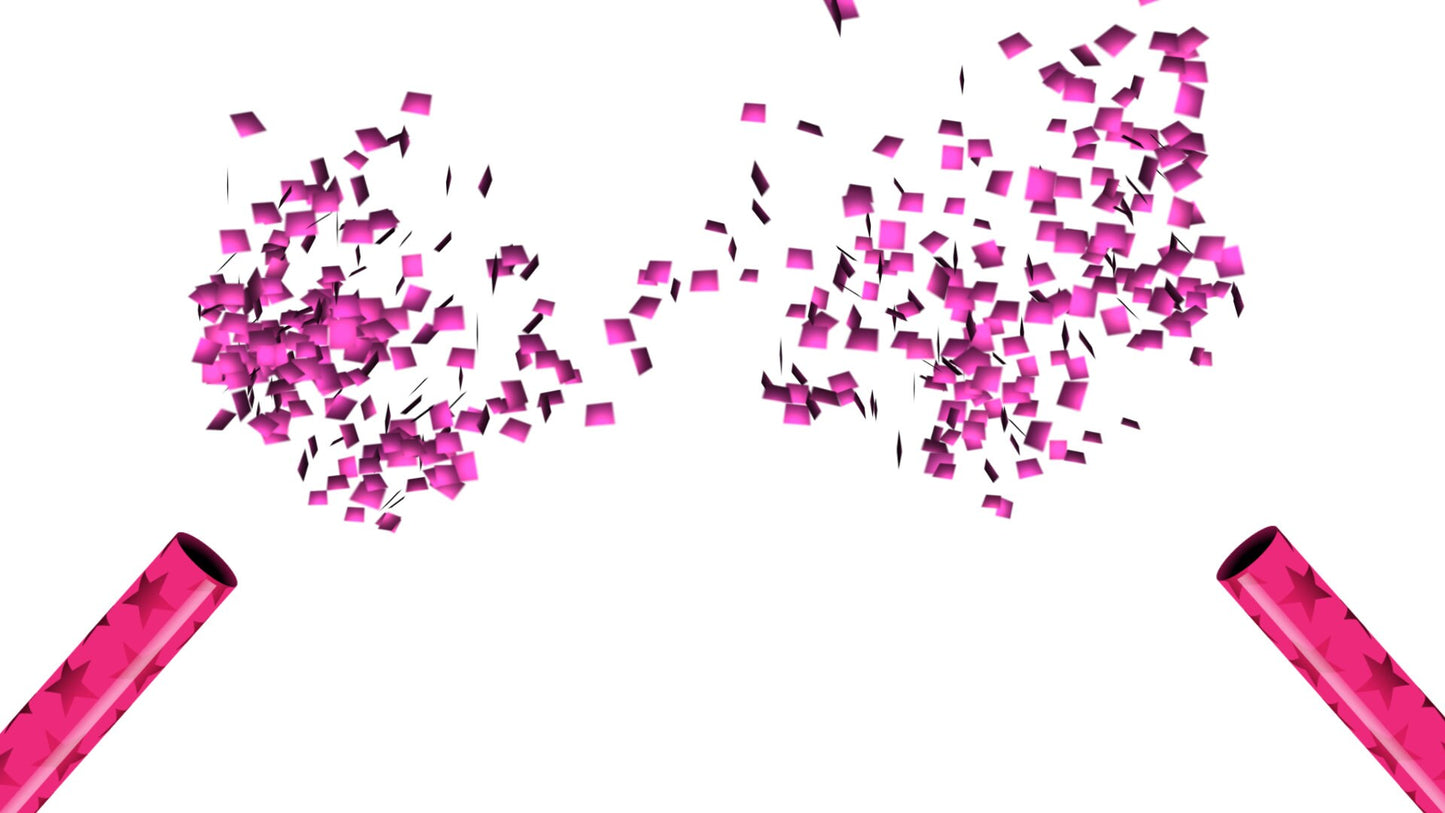 Pink Confetti Poppers - Stream Alert - Party Popper Cannon Effect With Sound - 1920x1080 Full Screen Transparent Background - Cute - Twitch