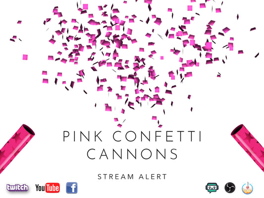 Pink Confetti Poppers - Stream Alert - Party Popper Cannon Effect With Sound - 1920x1080 Full Screen Transparent Background - Cute - Twitch