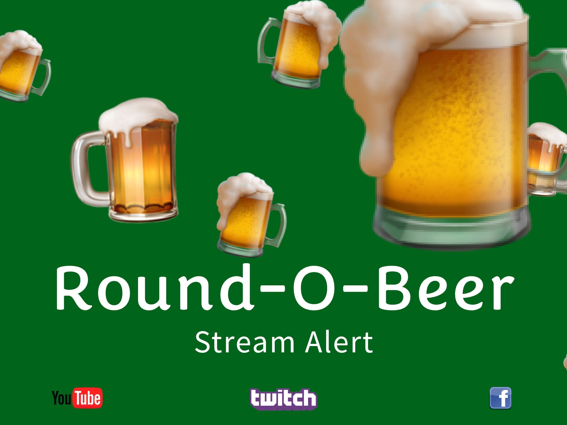 Beer Stream Alert - Animated Beers Effect Overlay - Twitch Youtube Facebook OBS - Transparent Full Screen 1920x1080 - Let Chat "Buy A Round"