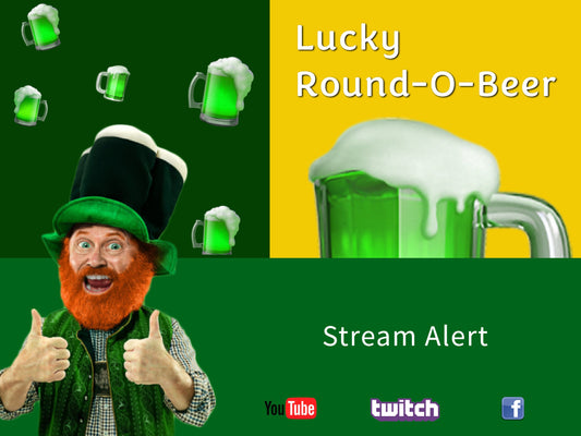 Green Beer Rain Effect - Full Screen Transparent 1920x1080 Stream Overlay - A Lucky Round o Beers For Chat & Streamer - St Patrick's Day Fun