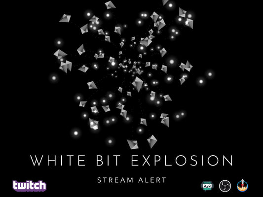 Twitch Cheer Alert - Gray & White Bits Exploding Animated Effect -  Full Screen 1920x1080 Overlay with Transparent Background - Cheers Donos