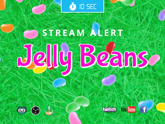 Jelly Bean Rain Effect - Stream Alert - Full Screen Falling Jelly Beans with Transparent Background - 1920x1080 - Animated Candy For Twitch!