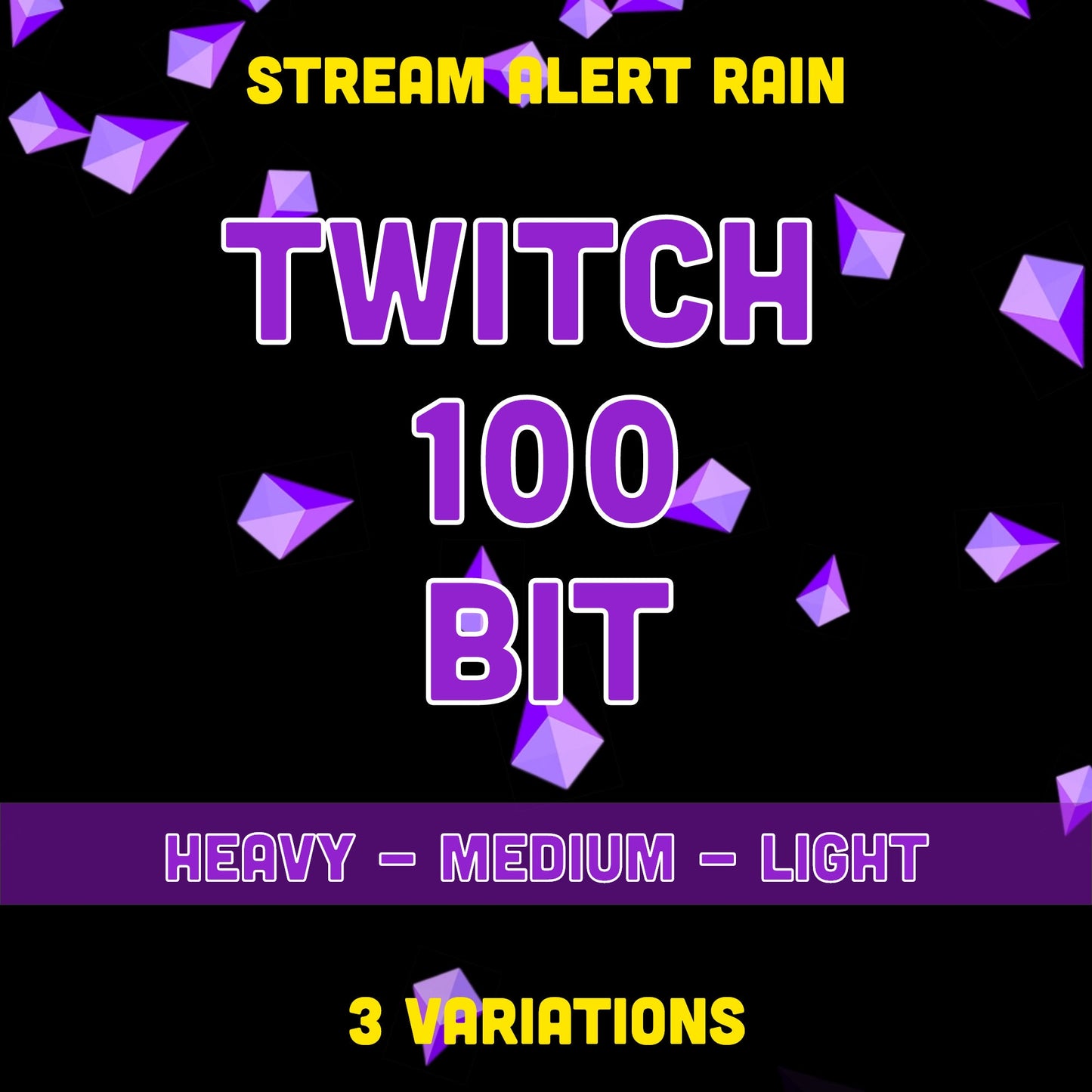 Bundle of 16 Cheer Alerts - Fun Twitch Stream Effects - Animated Raining Bits - Full Screen, 1920x1080, Overlays w/ Transparent Background!