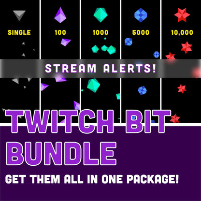 Bundle of 16 Cheer Alerts - Fun Twitch Stream Effects - Animated Raining Bits - Full Screen, 1920x1080, Overlays w/ Transparent Background!