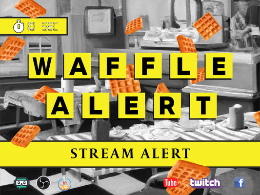 Waffle Drop Alert - Raining Waffles Stream Effect - 1920x1080 Full Screen Overlay with Transparent Background - Twitch Youtube Facebook FUN