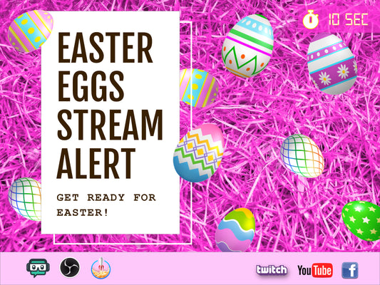 Easter Eggs Stream Alert - Animated Egg Rain - Full Screen 1920x1080 with Transparent Background - For Donations, Cheers, Redemptions, & Fun