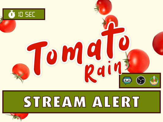 Tomato Rain Alert - Full Screen Falling Tomatoes with Transparent Background - 1920x1080 - Cooking Stream Overlay - Instant Download - .WEBM