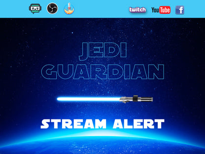 Jedi Guardian Stream Alert - Full Screen Animated Lightsabers - Star Wars Overlay - Transparent Background - 1920x1080 - Instant Download