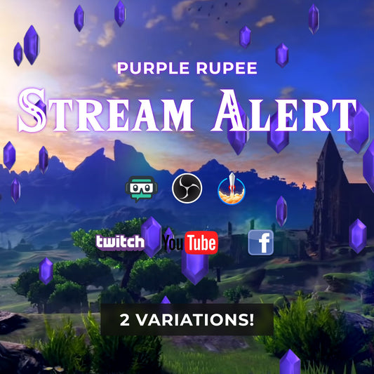 Purple Rupee Stream Alert - Zelda Animation - Full Screen 1920x1080 Animated Overlay with Transparent Background - Instant Download