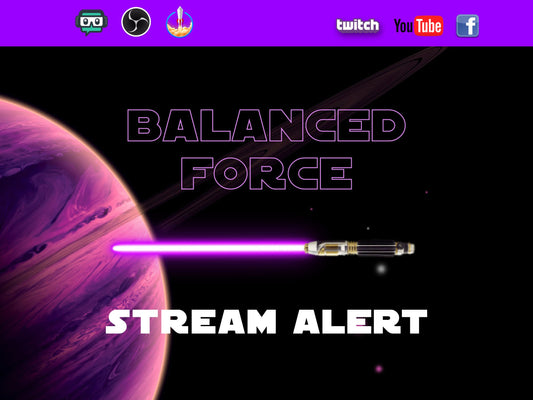 Balanced Force Stream Alert - Lightsaber Animation - Full Screen Animated Star Wars Overlay with Transparent Background - 1920x1080 - WEBM