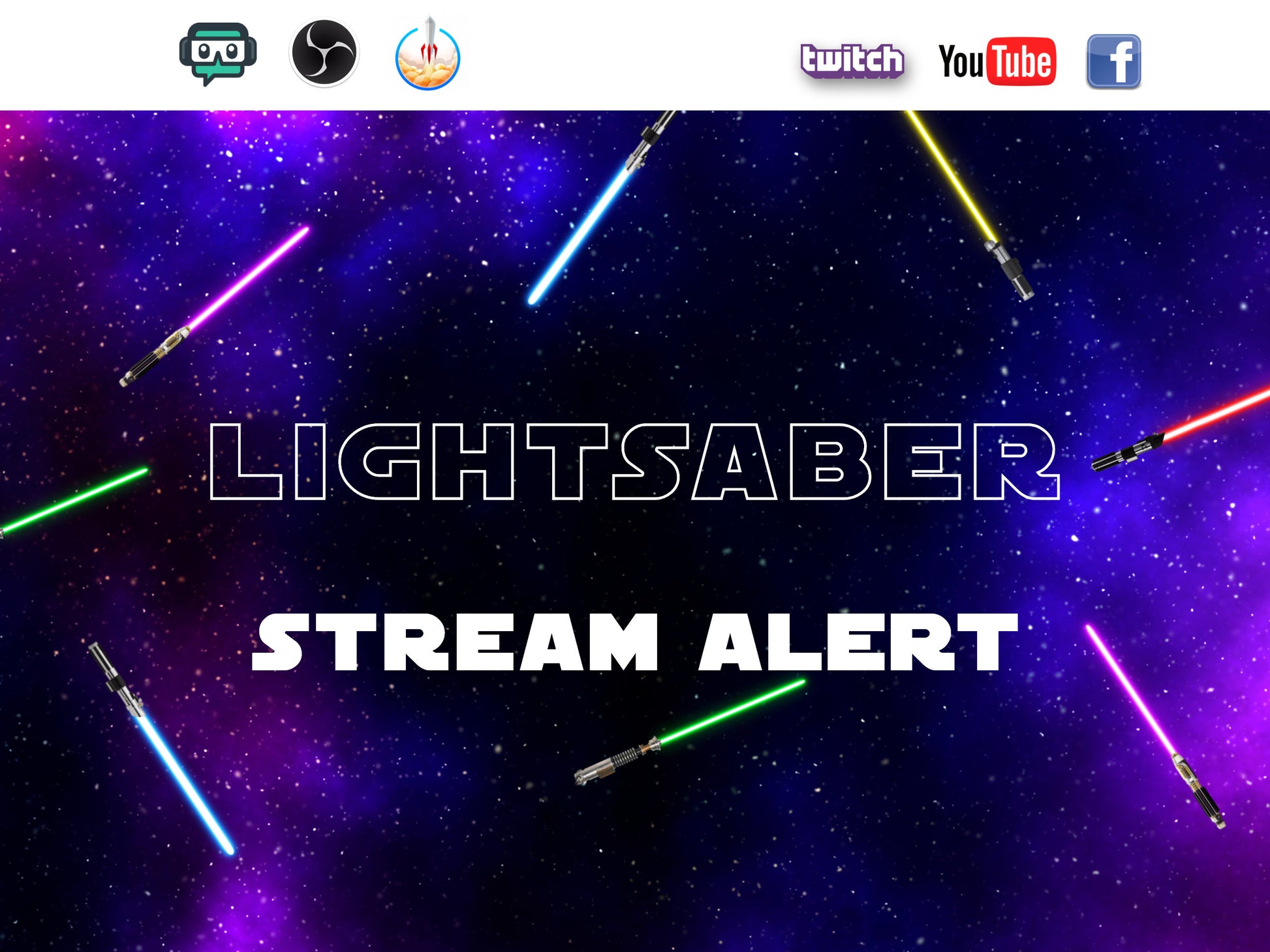 Lightsaber Stream Alert - Full Screen Animated Star Wars Overlay - Transparent Background - 1920x1080 - Instant Download - Jedi Survivor