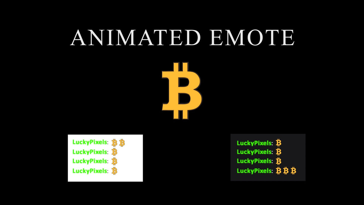 Bitcoin Animated Emote - For Twitch Youtube Discord - BTC Animation - Perfect Loop Crypto Asset - Instant Download - GIF - Stream Decoration