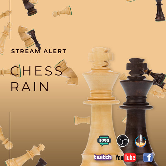 Chess Rain Stream Alert - Animated Overlay with Transparent Background - Full Screen Chessman Animation - 1920x1080 - Instant Download - FUN